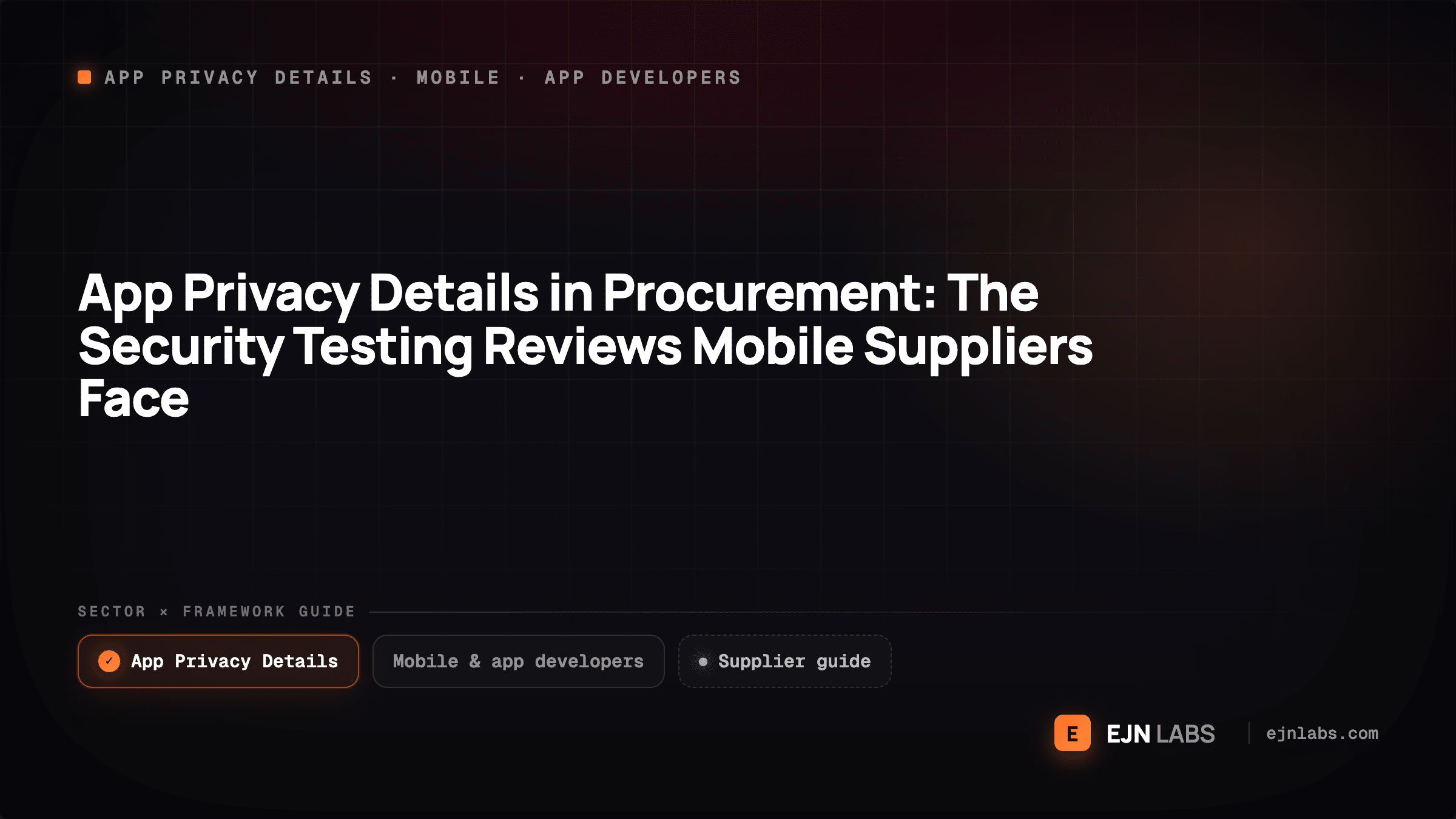 App Privacy Details in Procurement: The Security Testing Reviews Mobile Suppliers Face