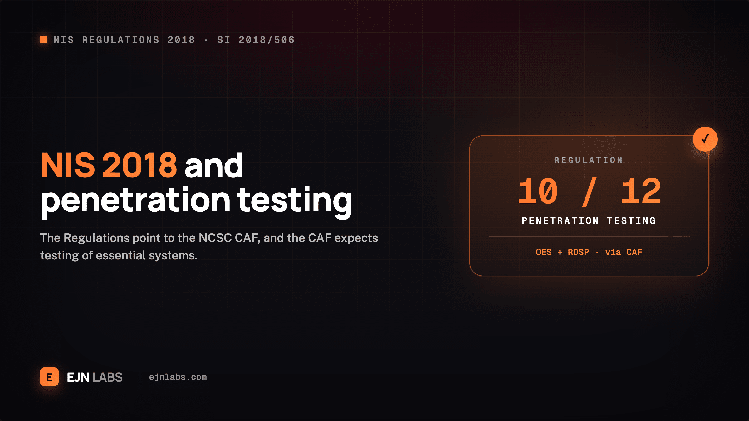 NIS Regulations 2018 and Penetration Testing