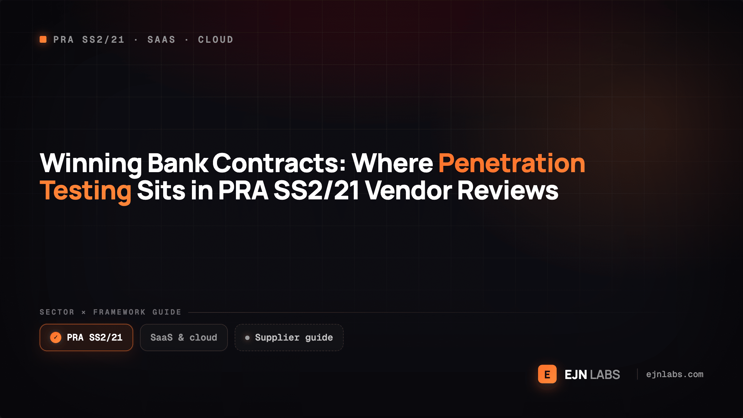 Winning Bank Contracts: Where Penetration Testing Sits in PRA SS2/21 Vendor Reviews